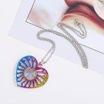 FLDZ  new trend fashion heart-shaped hollow crystal pendant metal necklace