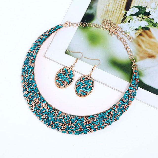 necklace earrings set classic pop party female jewelr