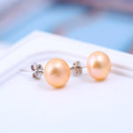 FLDZ  925 Silver Natural Freshwater Pearl Stud Earrings