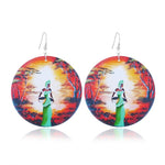FLDZ 2019 classic retro girl oil painting earrings