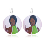 FLDZ 2019 classic retro girl oil painting earrings