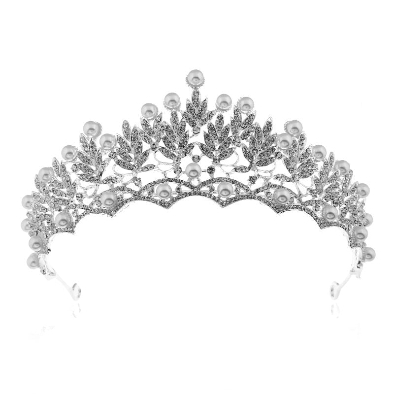 FLDZ 2019 New Bridal Wedding Pearl Silver Crown Bride Head