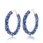 FLDZ New Design Crystal Inlay Metal Gold Earring