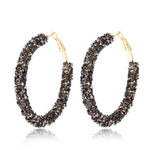 FLDZ New Design Crystal Inlay Metal Gold Earring
