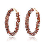 FLDZ New Design Crystal Inlay Metal Gold Earring