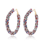 FLDZ New Design Crystal Inlay Metal Gold Earring