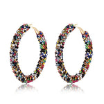 FLDZ New Design Crystal Inlay Metal Gold Earring
