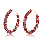 FLDZ New Design Crystal Inlay Metal Gold Earring