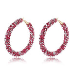 FLDZ New Design Crystal Inlay Metal Gold Earring