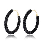 FLDZ New Design Crystal Inlay Metal Gold Earring