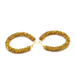 FLDZ New Design Crystal Inlay Metal Gold Earring