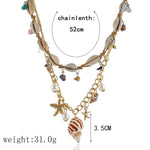 FLDZ Summer Fashion Jewelry Pearl Shell Pendant Metal Necklace