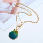 FLDZ Summer Fashion Jewelry Pearl Shell Pendant Metal Necklace