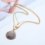 FLDZ Summer Fashion Jewelry Pearl Shell Pendant Metal Necklace