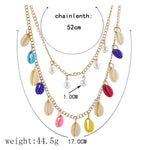 FLDZ Summer Fashion Jewelry Pearl Shell Pendant Metal Necklace