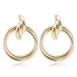 FLDZ New Indented Gold Silver Stud Earring
