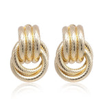 FLDZ New Indented Gold Silver Stud Earring