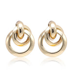 FLDZ New Indented Gold Silver Stud Earring
