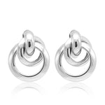 FLDZ New Indented Gold Silver Stud Earring