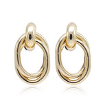 FLDZ New Indented Gold Silver Stud Earring