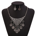 FLDZ Retro Silver Rhinestone Shape Decoration Necklace