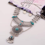 FLDZ Retro Silver Rhinestone Shape Decoration Necklace
