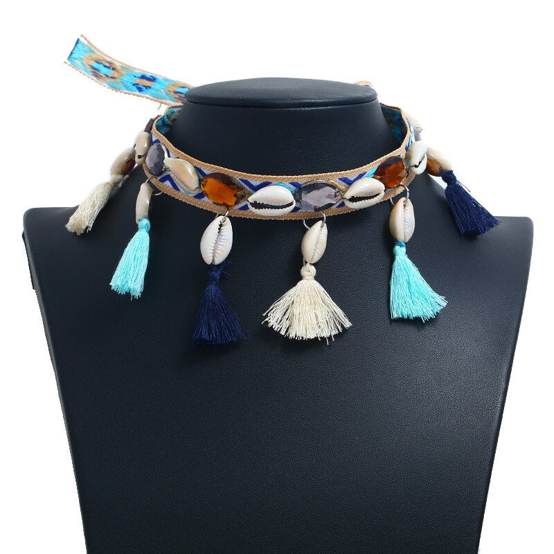 FLDZ 2019 New Fashion Jewelry Shell Rope Tassel Necklace
