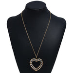 FLDZ   popular new heart-shaped hollow crystal pendant metal necklace