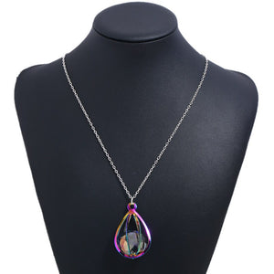 FLDZ  New hot female personality jewelry 2 color crystal pendant metal necklace