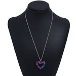 FLDZ Fashion hot new heart shape 2 color metal crystal necklace