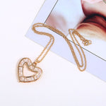 FLDZ Fashion hot new heart shape 2 color metal crystal necklace