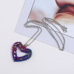 FLDZ Fashion hot new heart shape 2 color metal crystal necklace