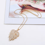FLDZ Europe and the United States hot new leaf shape pendant metal necklace