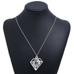 FLDZ European and American fashion pop crystal pendant light gold blue white gold 3 color metal necklace