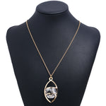 FLDZ  New European and American popular hot sale crystal pendant metal necklace