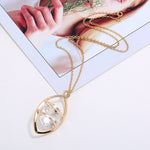 FLDZ  New European and American popular hot sale crystal pendant metal necklace