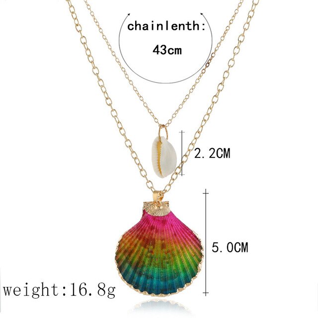 FLDZ New Shell Pendant Metal Rope Necklace