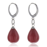 FLDZ New jewelry drop shape pearl plated silver earring