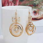FLDZ  Multiple round hollow crystals Drop Earrings