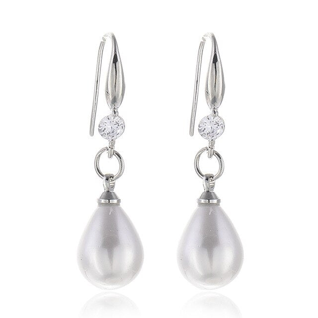 FLDZ New pearl pendant ear hook earrings