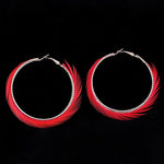FLDZ  Temperament feather Hoop Earrings