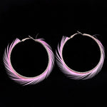 FLDZ  Temperament feather Hoop Earrings