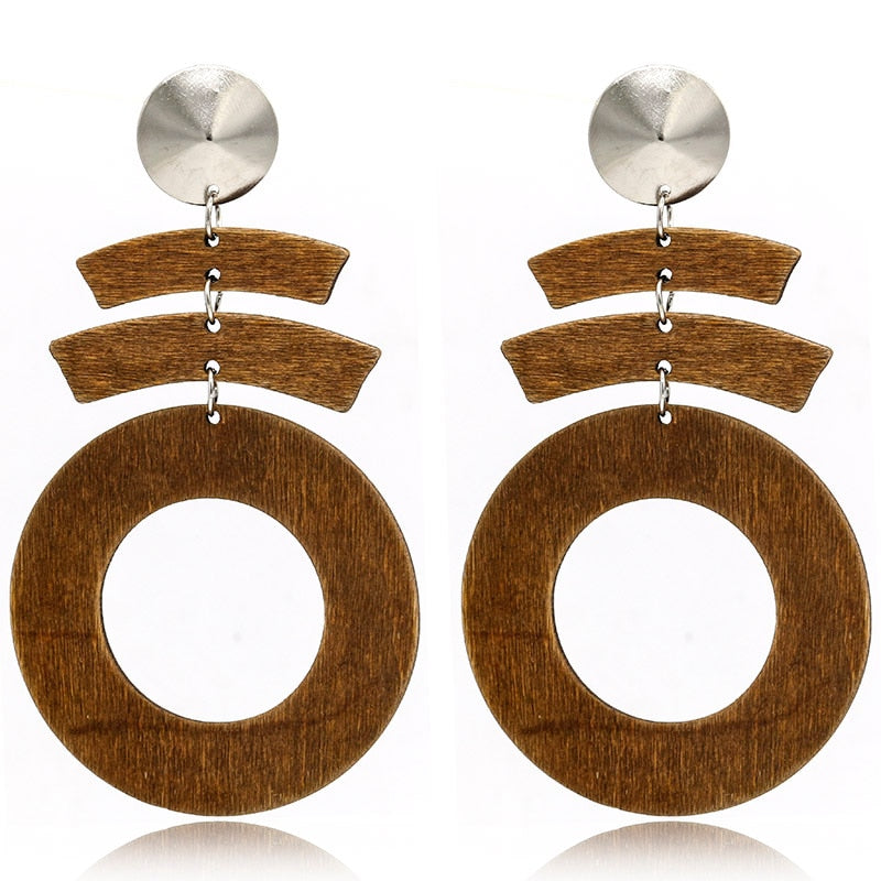 FLDZF  New wooden pendant dangle earrings