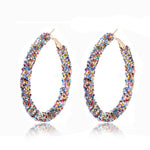 FLDZ Fashion Personality Shiny Round Small Sequin Multilayer Drop Earrings