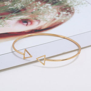 FLDZ New Fashion Simple Arrowhead Round Gold Silver Metal Bracelet