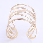 FLDZ Hollow Widening Bangle Metal Bracelets