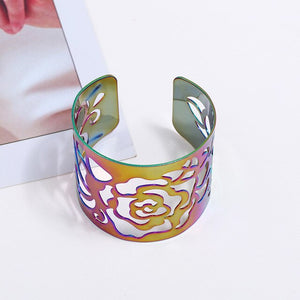 FLDZ Fashion New Round Rose Flower Pattern Bracelet