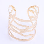 FLDZ Retro Hollow Open Irregular Stripe Bangle Bracelet