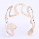 FLDZ Fashion Hollow Open Irregular Bending Bangle Gold Silver Bracelets