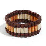 FLDZ Vintage Bohemian Wood Beads Elastic Charm Bracelet